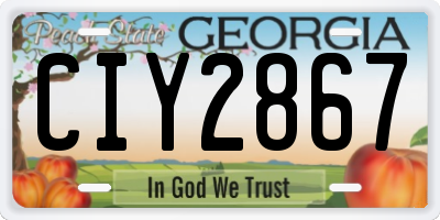 GA license plate CIY2867