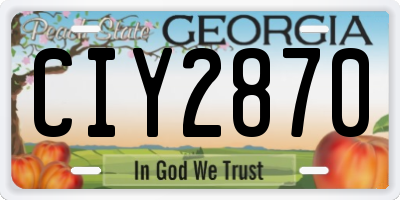GA license plate CIY2870