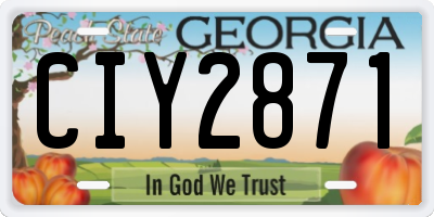 GA license plate CIY2871