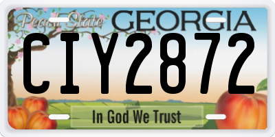 GA license plate CIY2872