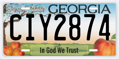 GA license plate CIY2874