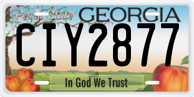 GA license plate CIY2877