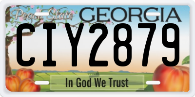 GA license plate CIY2879