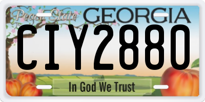 GA license plate CIY2880