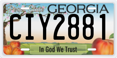 GA license plate CIY2881