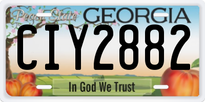 GA license plate CIY2882