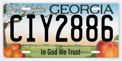 GA license plate CIY2886