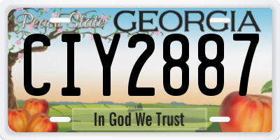 GA license plate CIY2887