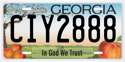 GA license plate CIY2888