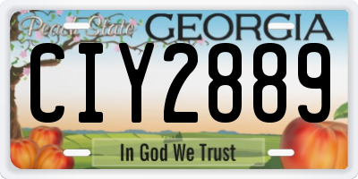 GA license plate CIY2889
