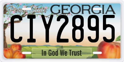 GA license plate CIY2895