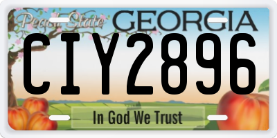 GA license plate CIY2896