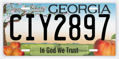 GA license plate CIY2897