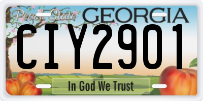 GA license plate CIY2901