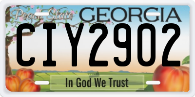 GA license plate CIY2902