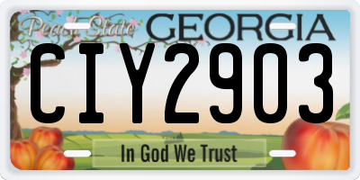 GA license plate CIY2903