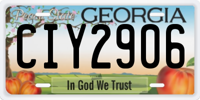 GA license plate CIY2906
