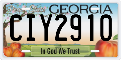 GA license plate CIY2910