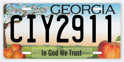 GA license plate CIY2911