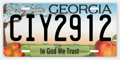 GA license plate CIY2912