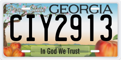 GA license plate CIY2913