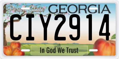 GA license plate CIY2914