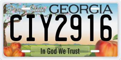 GA license plate CIY2916