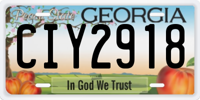 GA license plate CIY2918