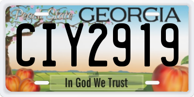 GA license plate CIY2919