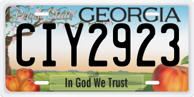 GA license plate CIY2923