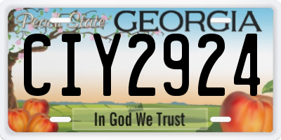 GA license plate CIY2924