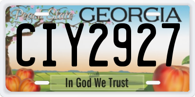GA license plate CIY2927