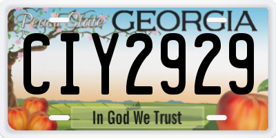 GA license plate CIY2929