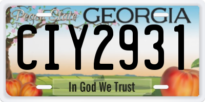 GA license plate CIY2931