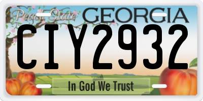 GA license plate CIY2932