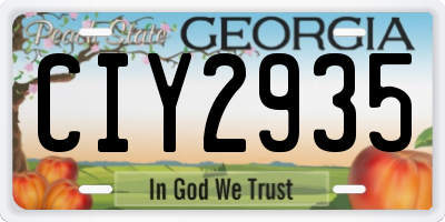 GA license plate CIY2935