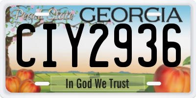 GA license plate CIY2936