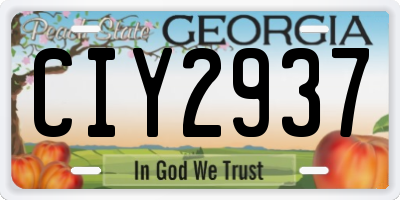 GA license plate CIY2937