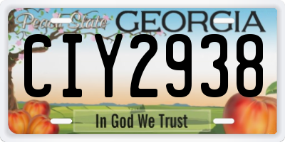 GA license plate CIY2938