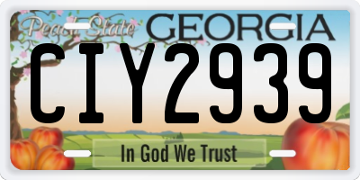 GA license plate CIY2939