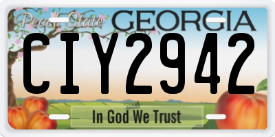 GA license plate CIY2942