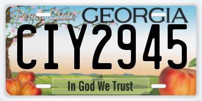 GA license plate CIY2945