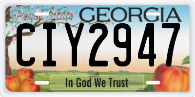 GA license plate CIY2947