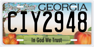 GA license plate CIY2948