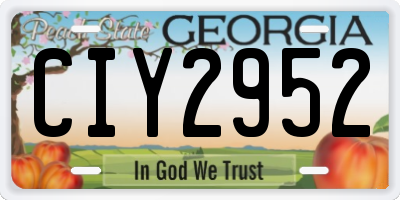 GA license plate CIY2952