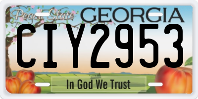 GA license plate CIY2953