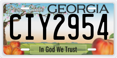 GA license plate CIY2954