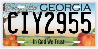 GA license plate CIY2955