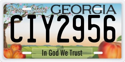 GA license plate CIY2956