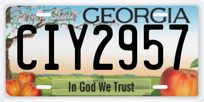 GA license plate CIY2957